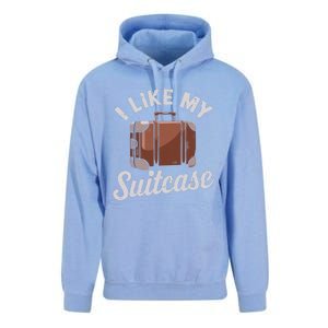 I Like My Suitcase Funny Travel Bag Humor Meme Unisex Surf Hoodie