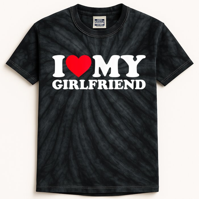 I Love My Girlfriend, Love Girlfriend Kids Tie-Dye T-Shirt