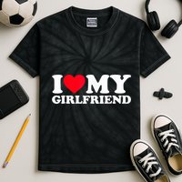 I Love My Girlfriend, Love Girlfriend Kids Tie-Dye T-Shirt