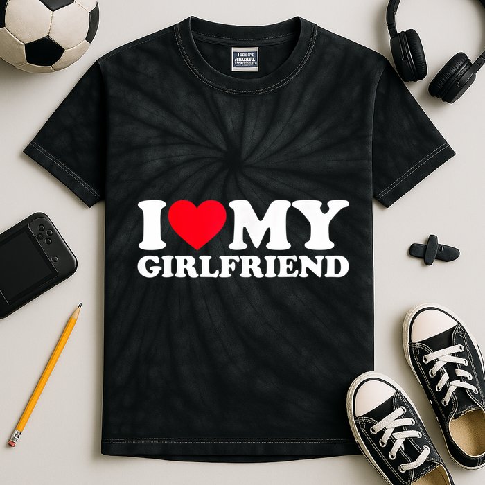 I Love My Girlfriend, Love Girlfriend Kids Tie-Dye T-Shirt