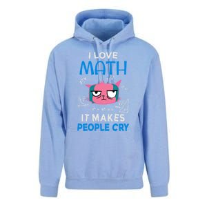 I Love Math It Makes People Cry Gift Funny Moody Cat Cute Gift Unisex Surf Hoodie