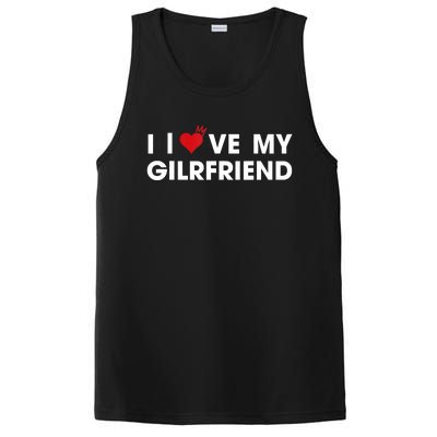 I Love My Girlfriend Men Women Valentine Day PosiCharge Competitor Tank