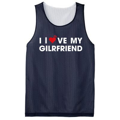 I Love My Girlfriend Men Women Valentine Day Mesh Reversible Basketball Jersey Tank