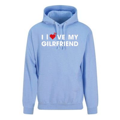 I Love My Girlfriend Men Women Valentine Day Unisex Surf Hoodie