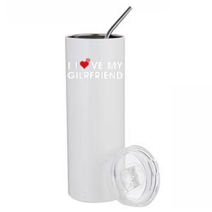 I Love My Girlfriend Men Women Valentine Day Stainless Steel Tumbler