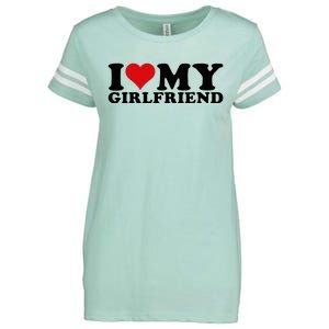 I Love My Girlfriend Gf I Heart My Girlfriend GF White Enza Ladies Jersey Football T-Shirt