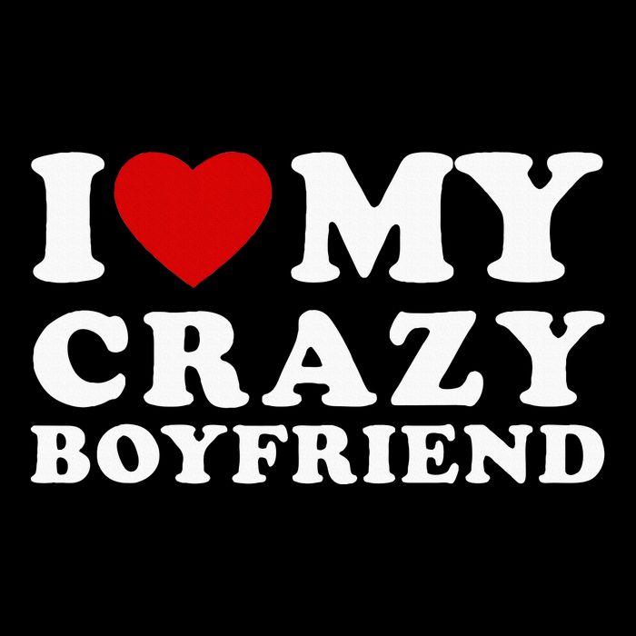 I Love My Crazy Boyfriend Drawstring Bag