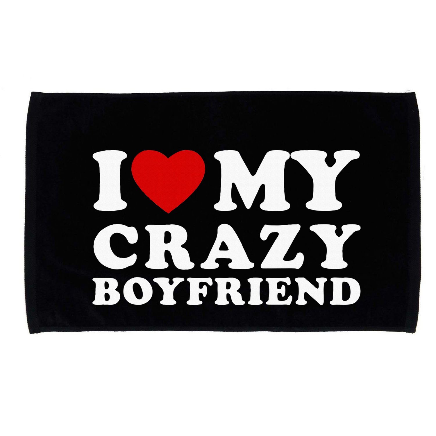 I Love My Crazy Boyfriend Microfiber Hand Towel