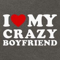 I Love My Crazy Boyfriend Cotton Canvas Backpack
