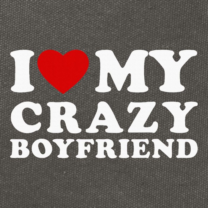 I Love My Crazy Boyfriend Cotton Canvas Backpack