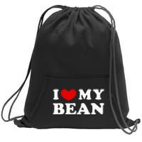 I Love My Bean Sweatshirt Cinch Pack Bag