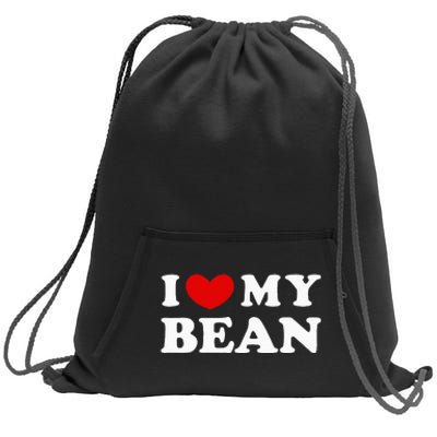 I Love My Bean Sweatshirt Cinch Pack Bag