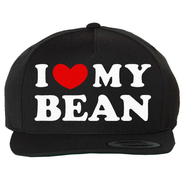 I Love My Bean Wool Snapback Cap