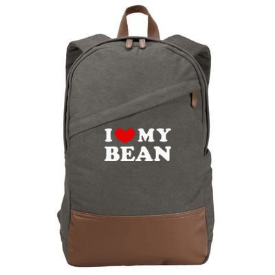 I Love My Bean Cotton Canvas Backpack