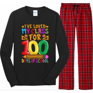 IVe Loved My Class For 100 Days Of School Valentine Teacher Long Sleeve Pajama Set