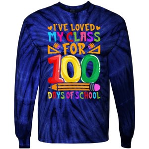 IVe Loved My Class For 100 Days Of School Valentine Teacher Tie-Dye Long Sleeve Shirt