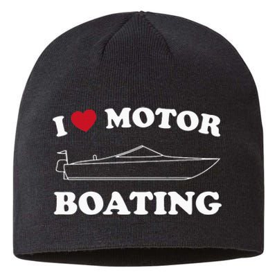 I Love Motor Boating Outfit Motorboat Lover Boater Sustainable Beanie