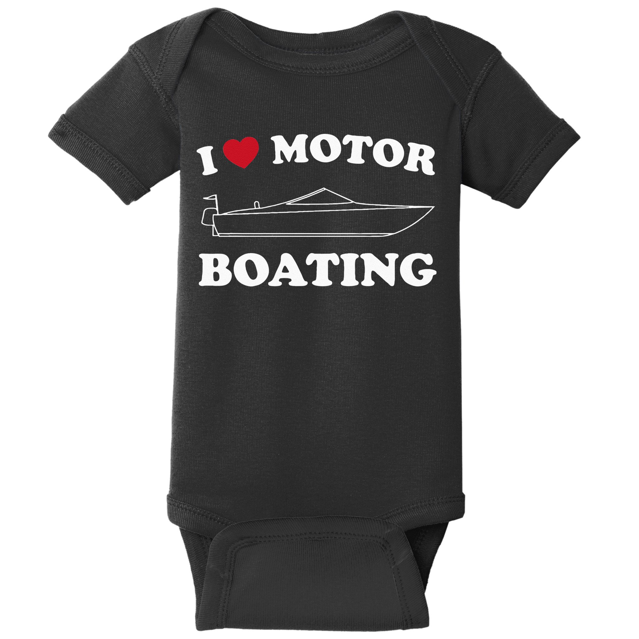 I Love Motor Boating Outfit Motorboat Lover Boater Baby Bodysuit