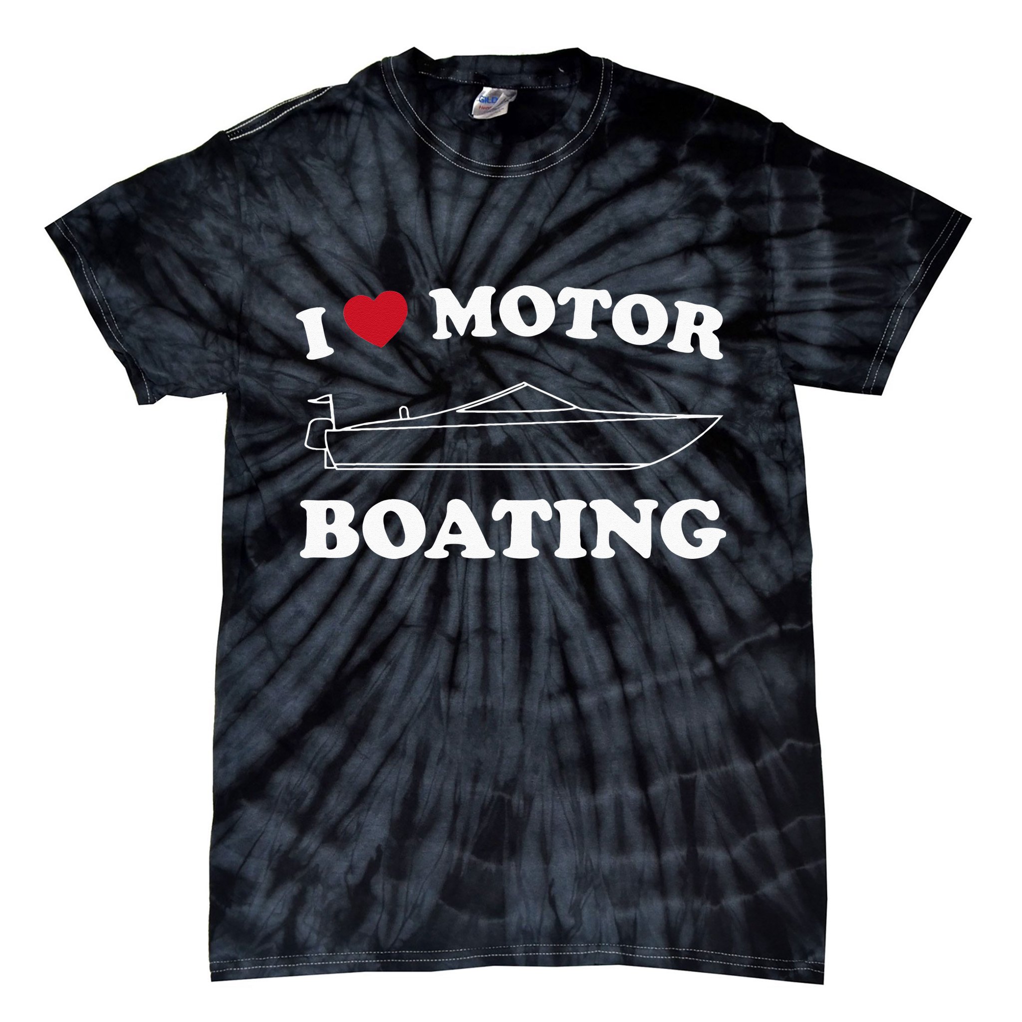 I Love Motor Boating Outfit Motorboat Lover Boater Tie-Dye T-Shirt
