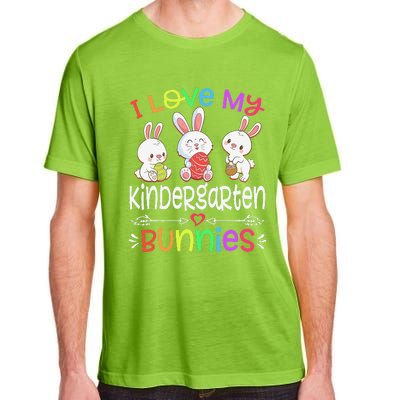 I Love My Kindergarten Bunnies Teacher Easter Day Bunny Egg Adult ChromaSoft Performance T-Shirt