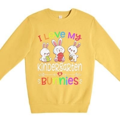 I Love My Kindergarten Bunnies Teacher Easter Day Bunny Egg Premium Crewneck Sweatshirt