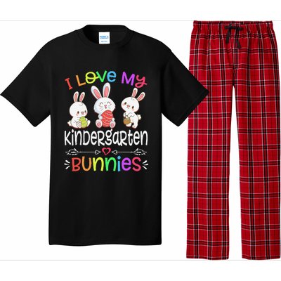 I Love My Kindergarten Bunnies Teacher Easter Day Bunny Egg Pajama Set