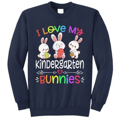 I Love My Kindergarten Bunnies Teacher Easter Day Bunny Egg Sweatshirt