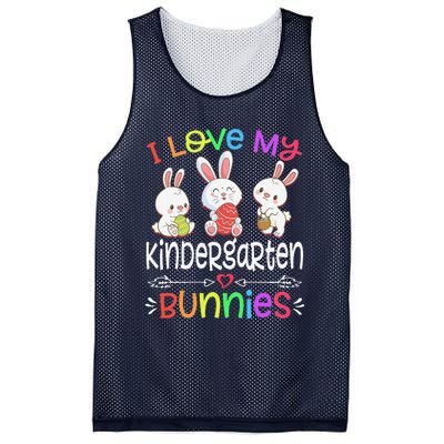 I Love My Kindergarten Bunnies Teacher Easter Day Bunny Egg Mesh Reversible Basketball Jersey Tank