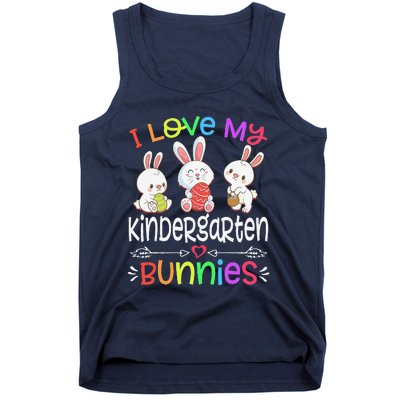 I Love My Kindergarten Bunnies Teacher Easter Day Bunny Egg Tank Top