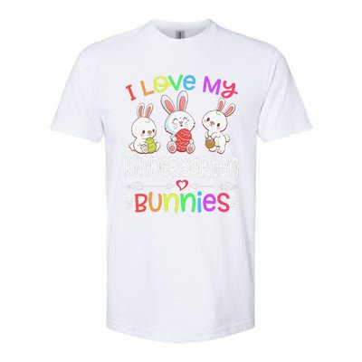 I Love My Kindergarten Bunnies Teacher Easter Day Bunny Egg Softstyle CVC T-Shirt