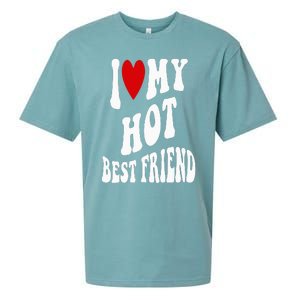 I Love My Hot Best Friend Funny BFF I Heart My Best Friend Sueded Cloud Jersey T-Shirt