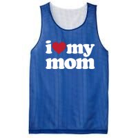 I Love My Mom Gift Mesh Reversible Basketball Jersey Tank