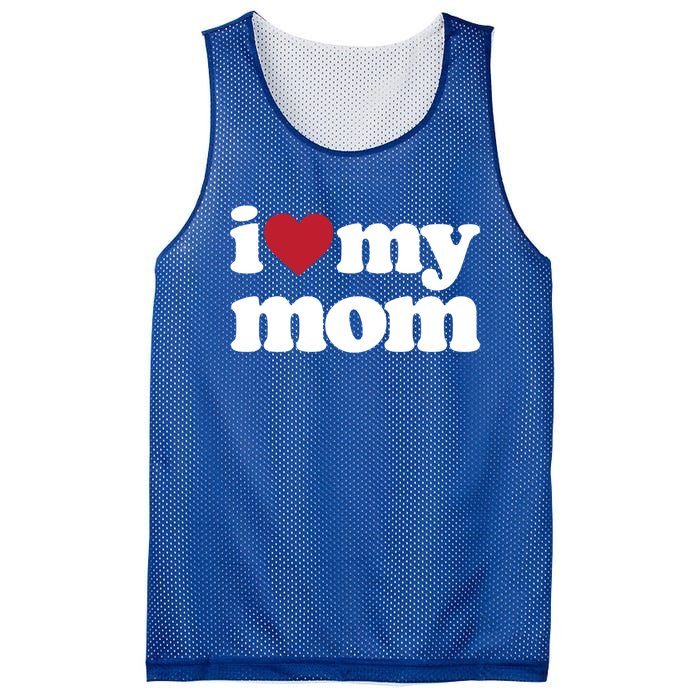 I Love My Mom Gift Mesh Reversible Basketball Jersey Tank