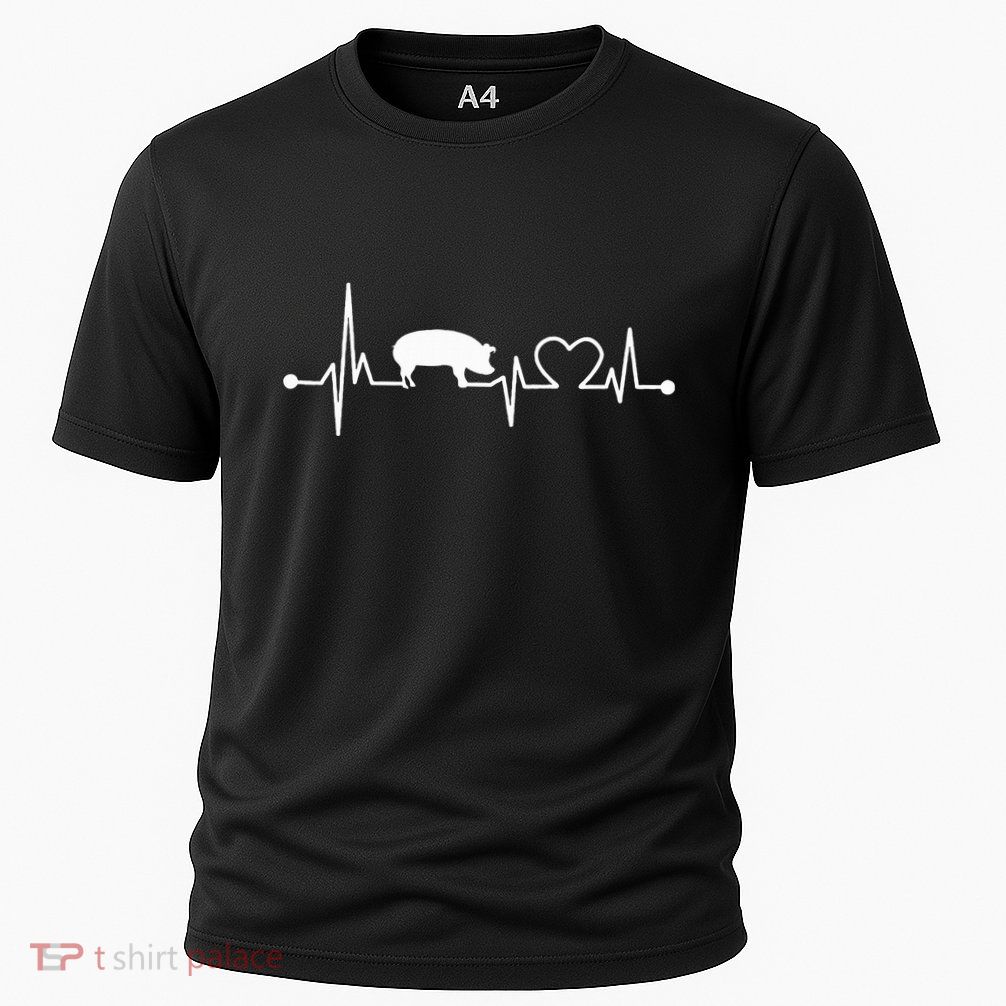 I Love My Pig Heart Valve Ekg Heartbeat Funny Gift Performance Shirt