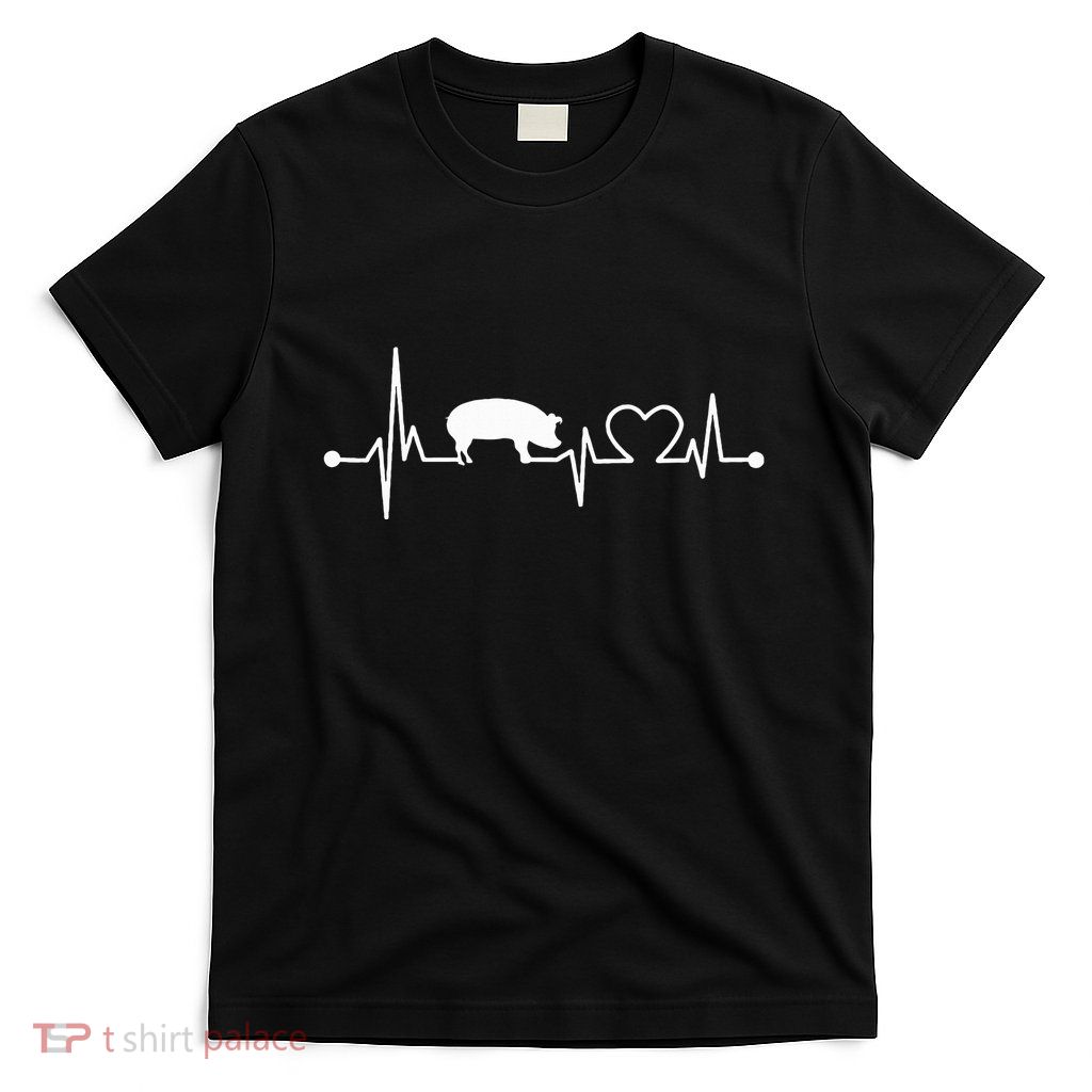 I Love My Pig Heart Valve Ekg Heartbeat Funny Gift T-Shirt
