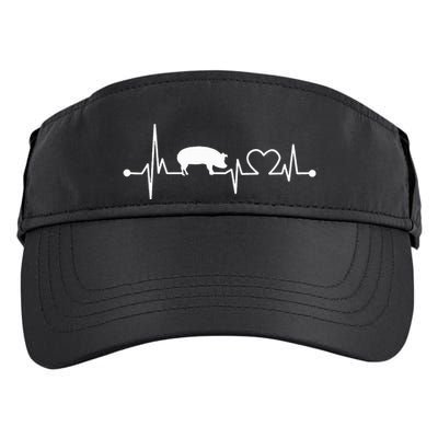 I Love My Pig Heart Valve Ekg Heartbeat Funny Gift Adult Drive Performance Visor