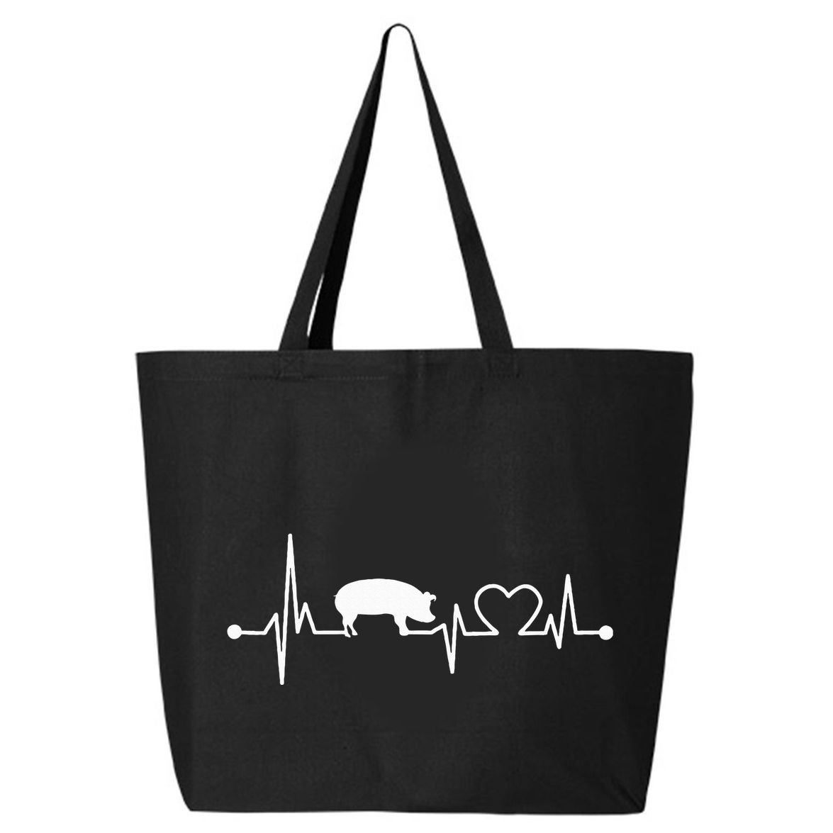 I Love My Pig Heart Valve Ekg Heartbeat Funny Gift 25L Jumbo Tote