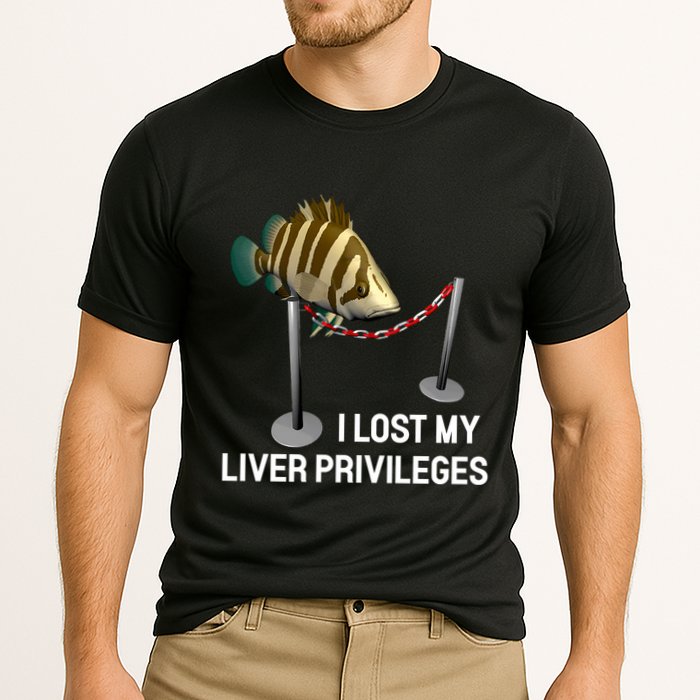 I Lost My Liver Privileges Cursed Fish Funny Fish Meme Cooling Performance Crew T-Shirt