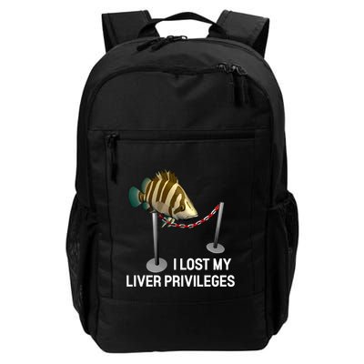 I Lost My Liver Privileges Cursed Fish Funny Fish Meme Backpack