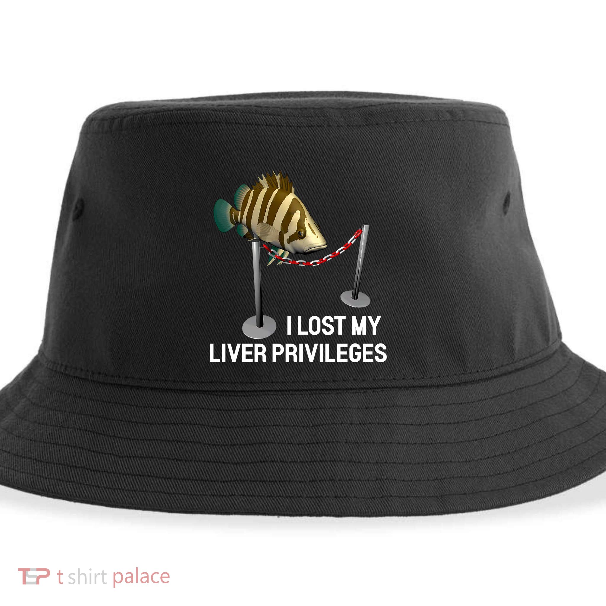 I Lost My Liver Privileges Cursed Fish Funny Fish Meme Sustainable Bucket Hat