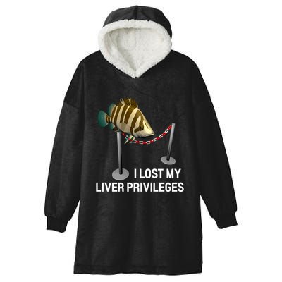 I Lost My Liver Privileges Cursed Fish Funny Fish Meme Hooded Wearable Blanket
