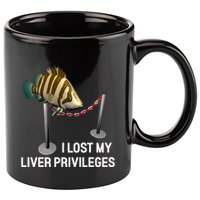 I Lost My Liver Privileges Cursed Fish Funny Fish Meme 11oz C Handle Ceramic Mug