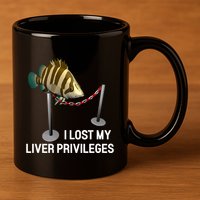 I Lost My Liver Privileges Cursed Fish Funny Fish Meme 11oz C Handle Ceramic Mug