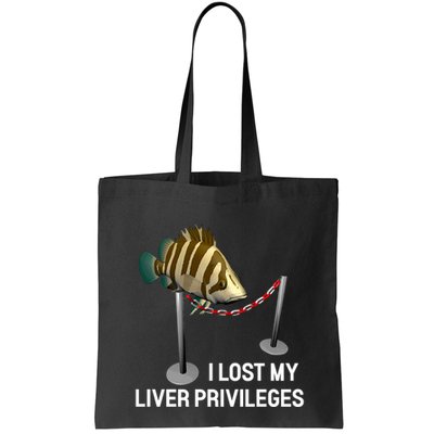 I Lost My Liver Privileges Cursed Fish Funny Fish Meme Bag