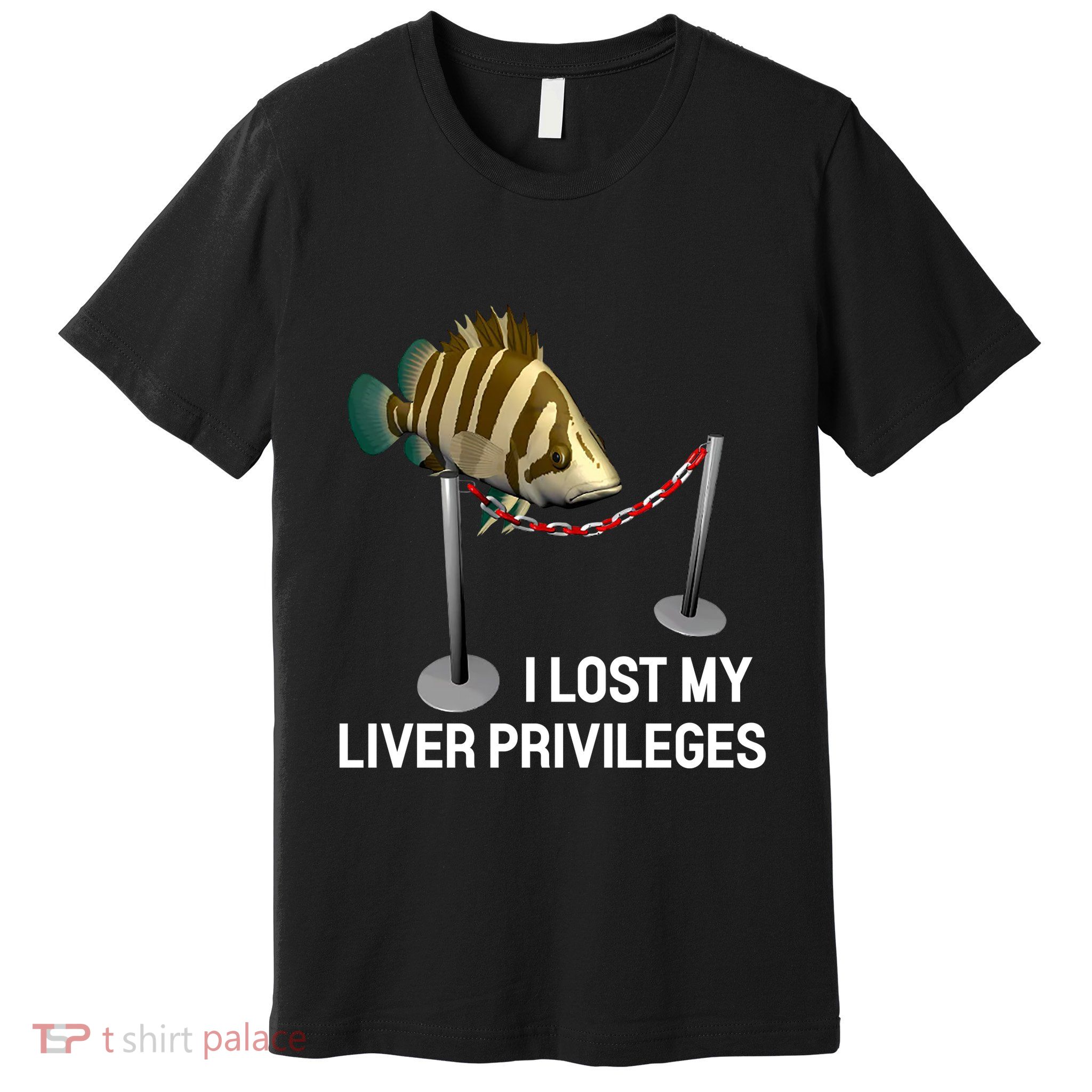 I Lost My Liver Privileges Cursed Fish Funny Fish Meme Premium T-Shirt