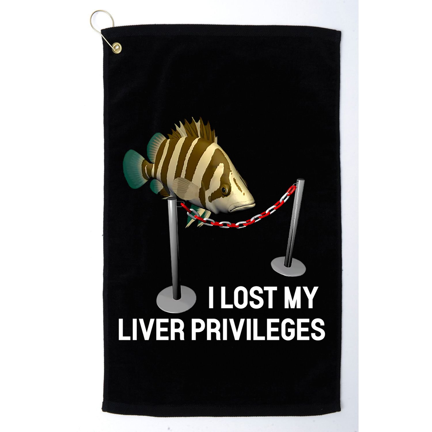 I Lost My Liver Privileges Cursed Fish Funny Fish Meme Golf Towel