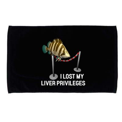 I Lost My Liver Privileges Cursed Fish Funny Fish Meme Microfiber Hand Towel