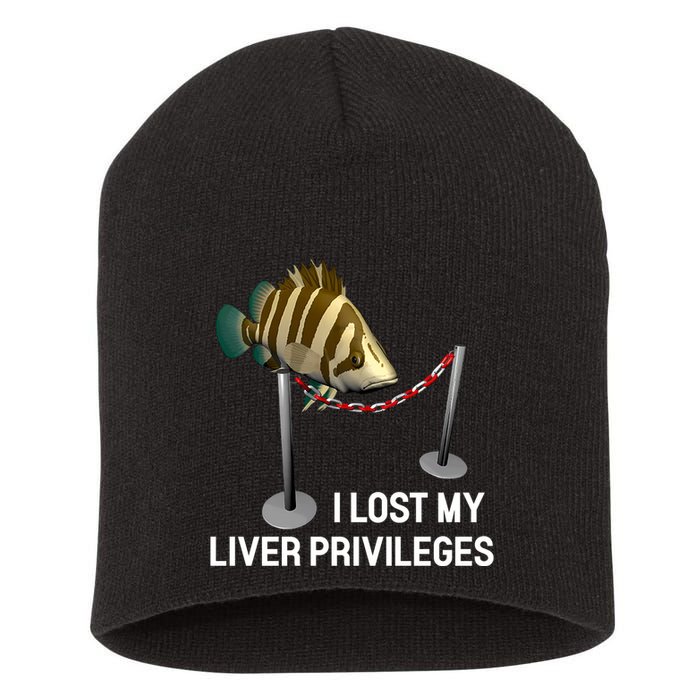 I Lost My Liver Privileges Cursed Fish Funny Fish Meme Short Acrylic Beanie