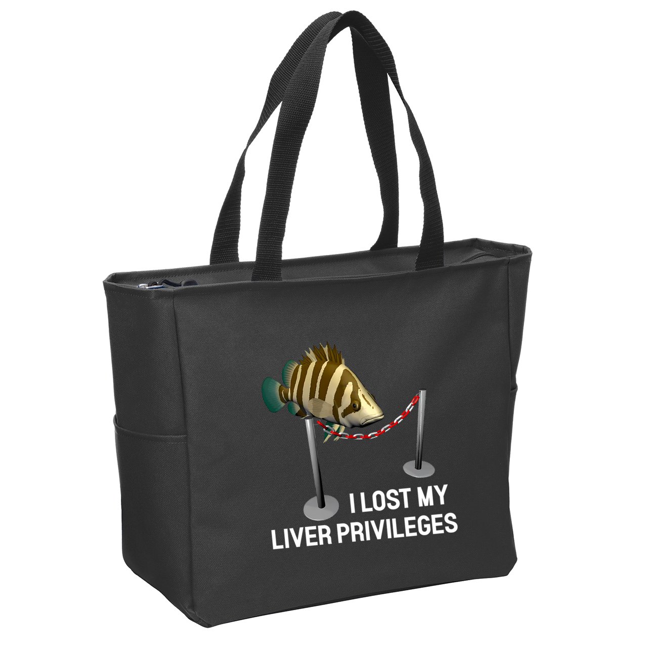 I Lost My Liver Privileges Cursed Fish Funny Fish Meme Zip Tote Bag