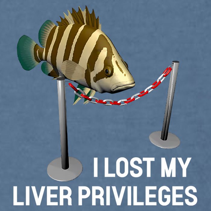 I Lost My Liver Privileges Cursed Fish Funny Fish Meme Garment-Dyed Sweatshirt